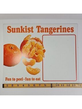 Sunkist Growers Vintage Advertising Tangerines Sign Litho Made In USA